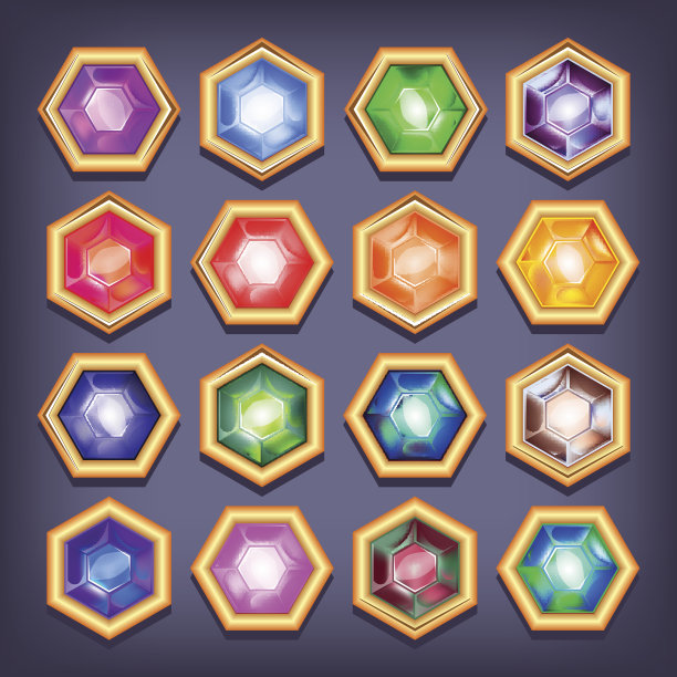 彩色闪亮珠宝矢量素材图片下载