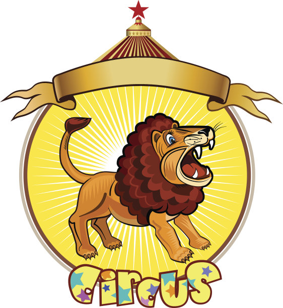 狮子马戏团插画图片下载