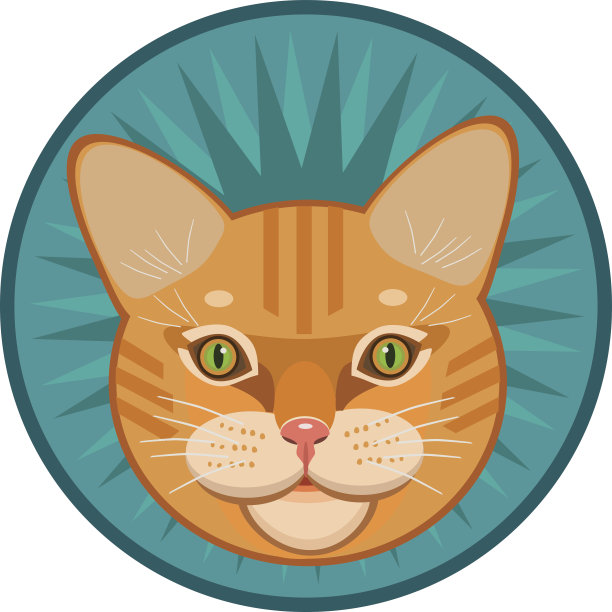 图标条纹红发猫图片下载