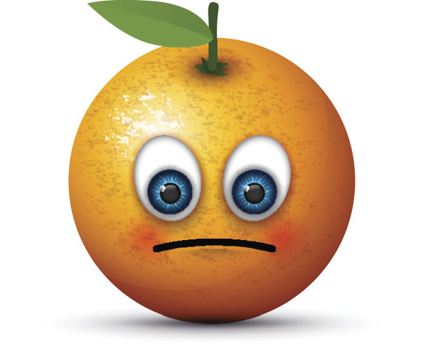 橙色悲伤emoji图片下载