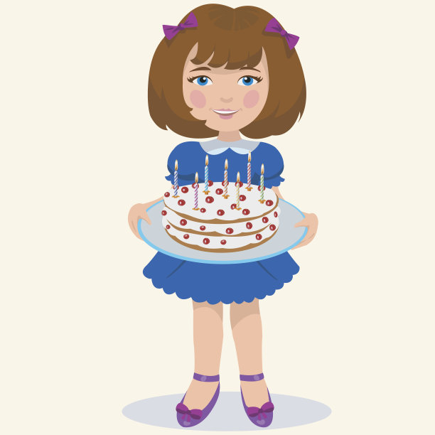 女孩与甜蜜的蛋糕图片下载