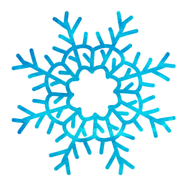 水彩雪花孤立图片下载