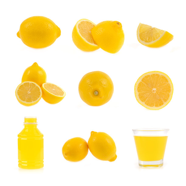 一组柠檬和柠檬汁图片下载