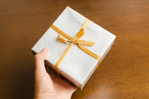 手里拿着银色礼盒图片下载