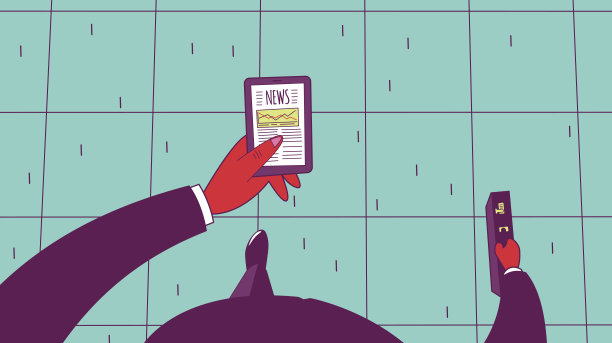 拿着智能手机走路的商人。图片下载