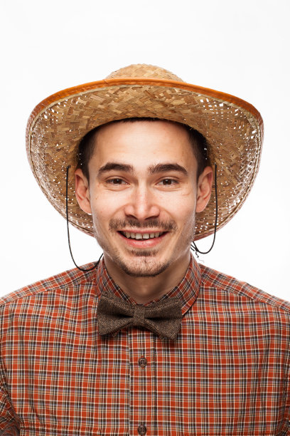 一个表情激动的男人的滑稽肖像图片下载