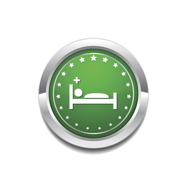 健康护理床绿色矢量图标按钮图片下载