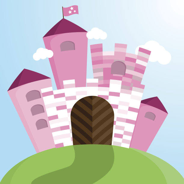 向量粉红色的城堡图片下载