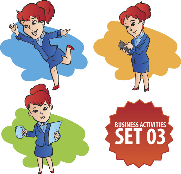 套装商务女性做各种商务活动图片下载