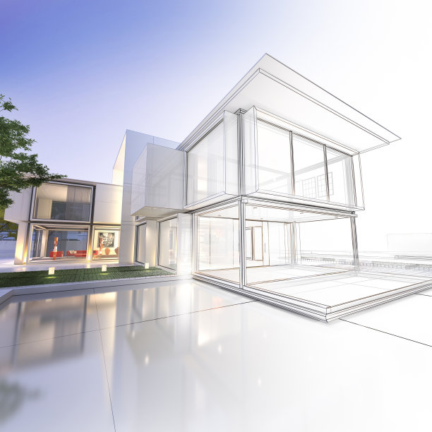 线框的豪宅图片下载