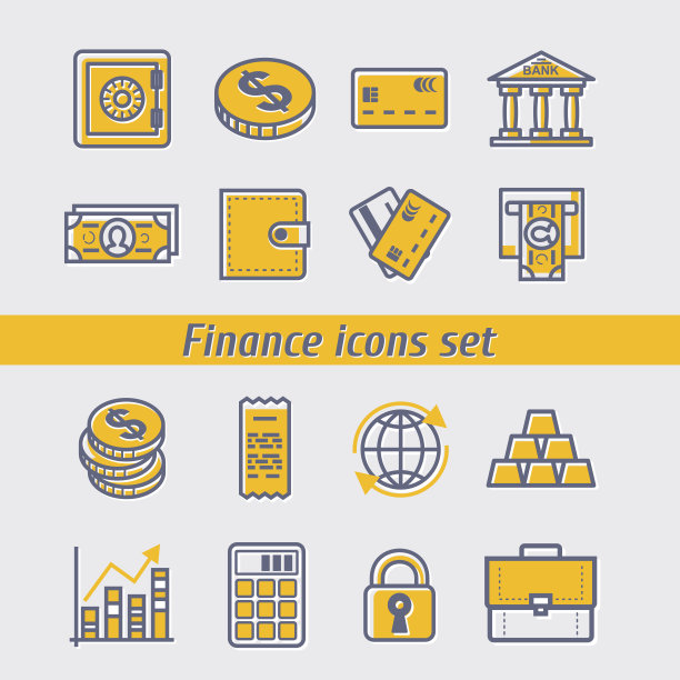 财务图标设置矢量插图eps10图片下载