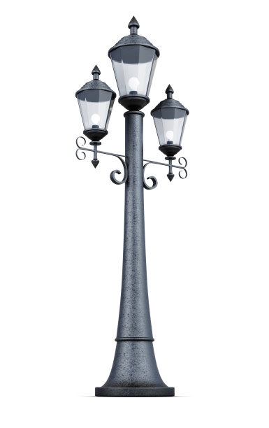 复古灯柱隔离在白色背景。三维渲染图片下载