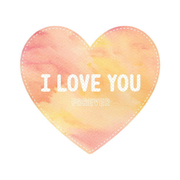 红色和黄色心形的爱情卡片图片下载