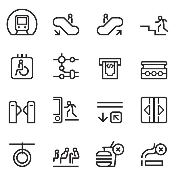 地铁细线图标图片下载