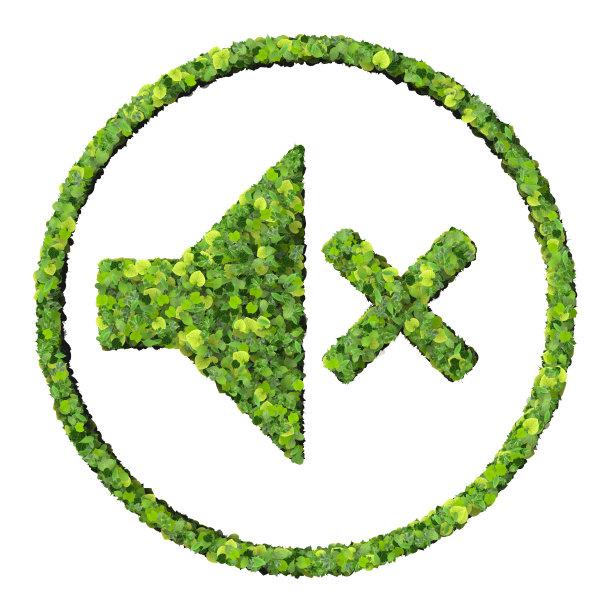 媒体控制音量静音图标，由绿色叶子图片下载