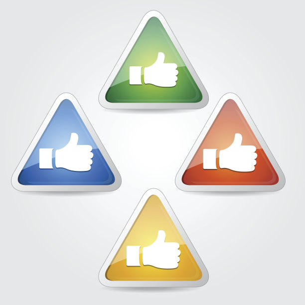 大拇指向上矢量图标按钮图片下载