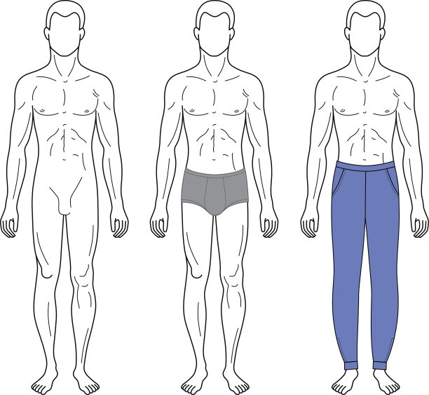 时尚男子轮廓模板全长轮廓图片下载