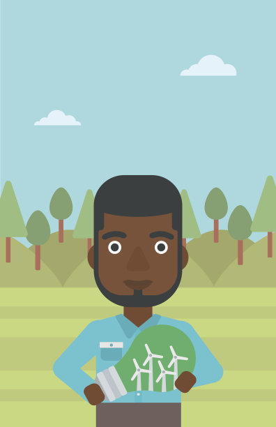 拿着灯泡的人里面有风车图片下载