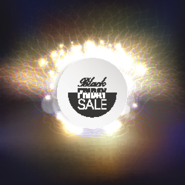 黑色星期五元素，彩色设计的销售横幅与烟花，向量图片下载