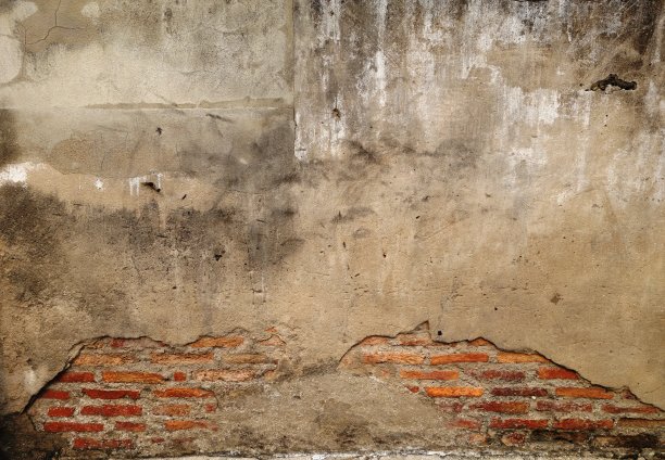 旧混凝土墙，外露砖墙图片下载