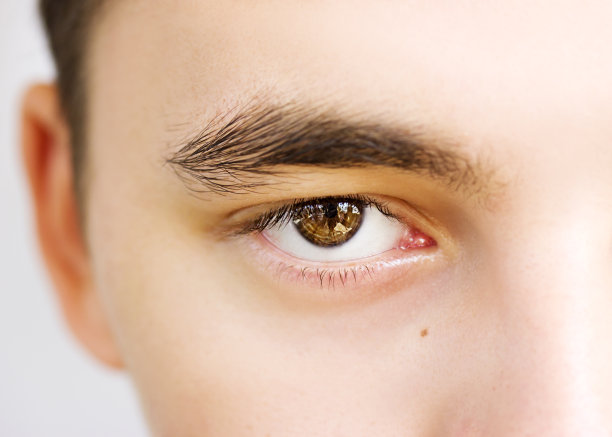 有洞察力的眼神棕色眼睛的男孩图片下载