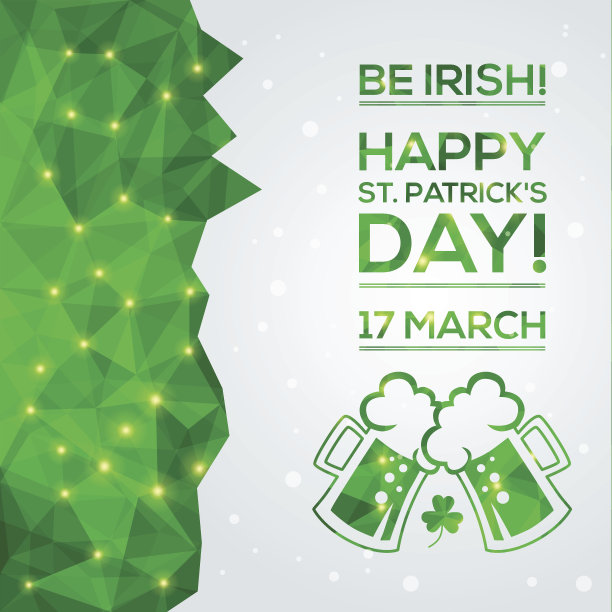 圣帕特里克节祝福卡。图片下载
