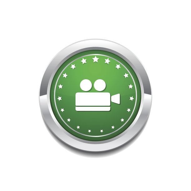 视频摄像机绿色矢量图标按钮图片下载
