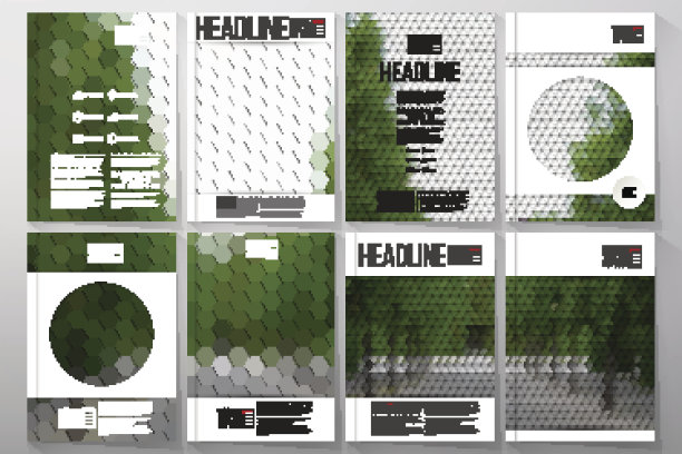 小册子、传单或小册子的业务模板。公园景观。集合图片下载