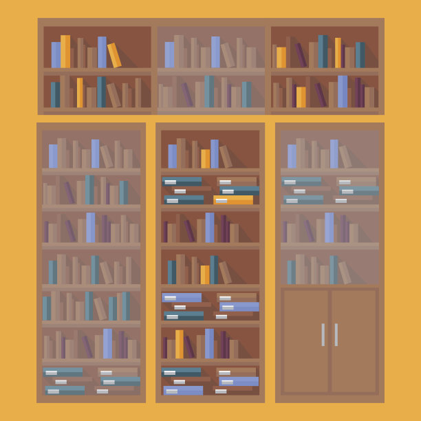 图书馆书架背景图片下载