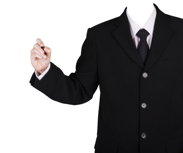 模板商人拿着笔写作，包括剪报图片下载