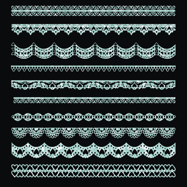 一套节日彩带和镶边。向量图片下载