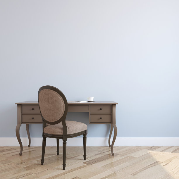 家庭办公室内部。3 d渲染。图片下载