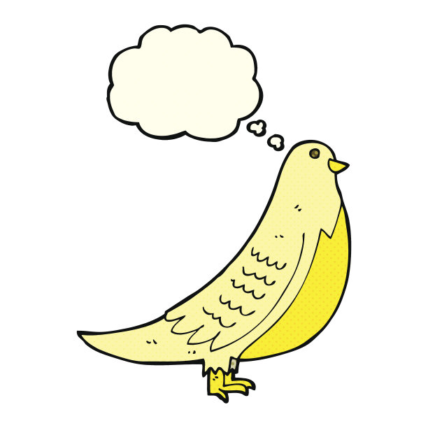 卡通鸟与思想泡泡图片下载