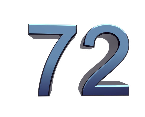 蓝色的数字72图片下载