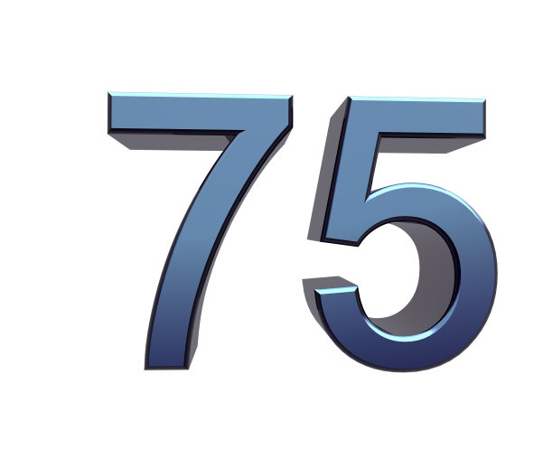 蓝色的数字75图片下载