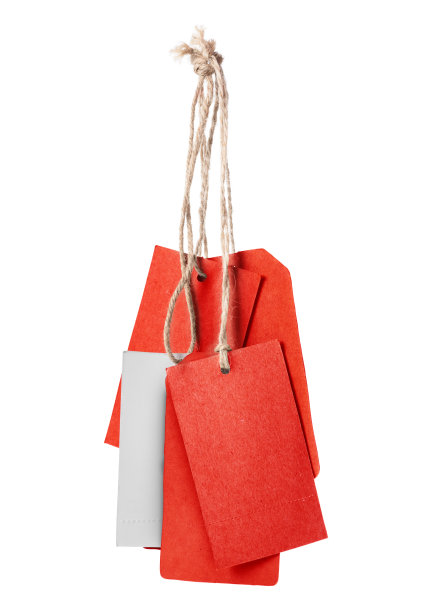 红色空白价格标签孤立在白色背景图片下载