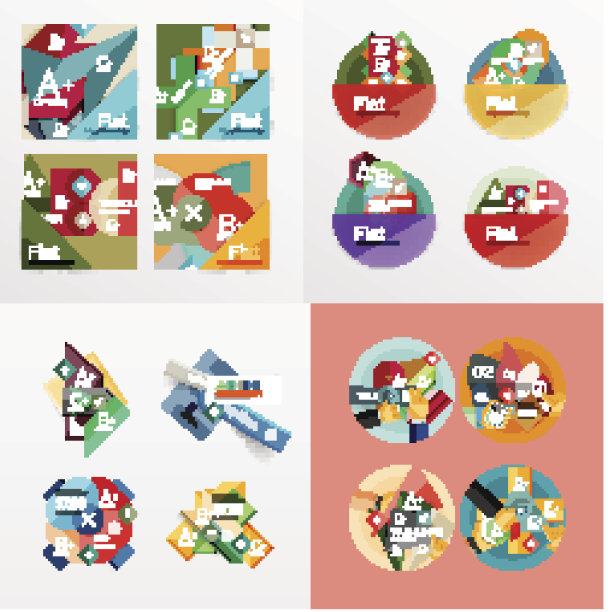 现代几何设计模板，通用图表，横幅，数字选项，工作流图片下载