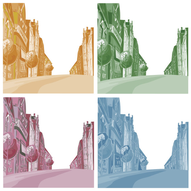 不同颜色的城市背景图片下载