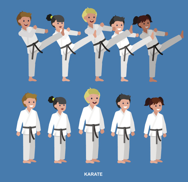 卡通小孩穿和服，武术图片下载