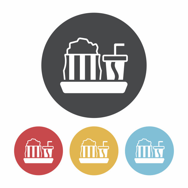 剧院饮料和爆米花图标图片下载