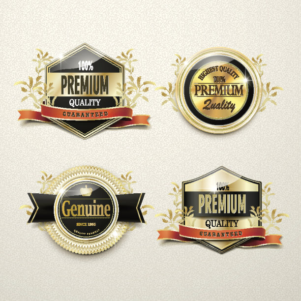 优质华丽的金色标签集合图片下载