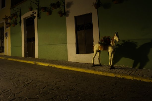 夜间摄影，城市街道和物体细节夜间相机拍摄图片下载