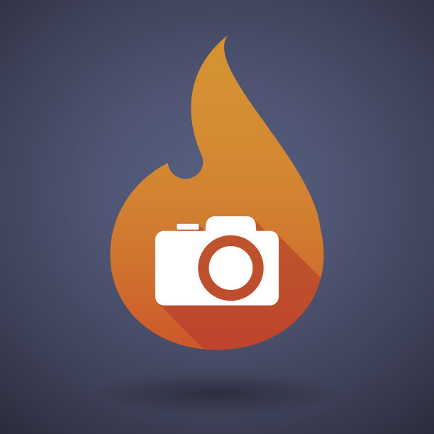 火焰图标与照片相机图片下载