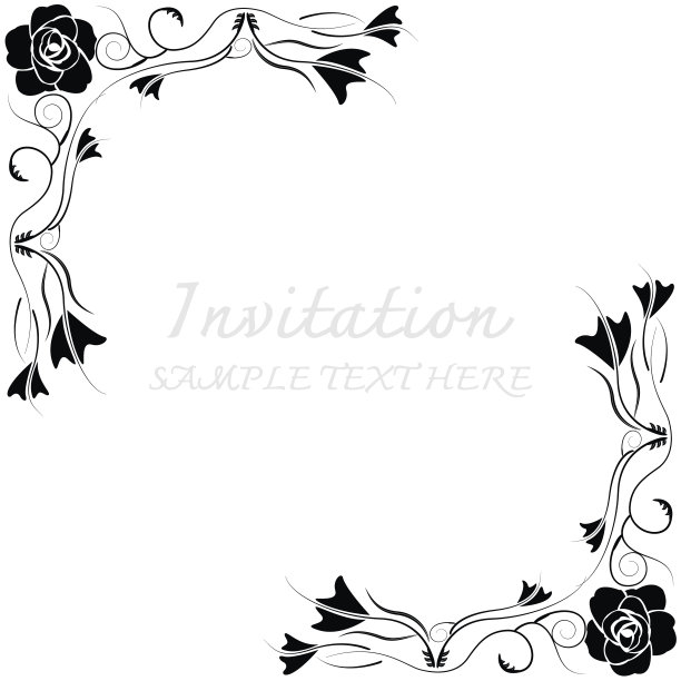 花图案的请帖图片下载