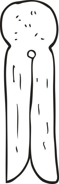 黑白卡通老式木钉图片下载