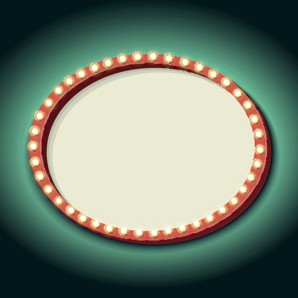 复古框架圈霓虹灯图片下载