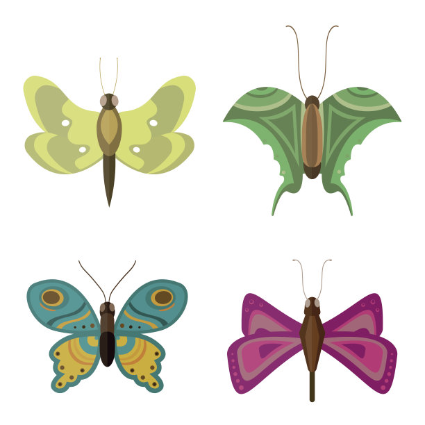 色彩斑斓的蝴蝶向量图片下载