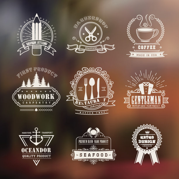 复古风格的标志集图片下载