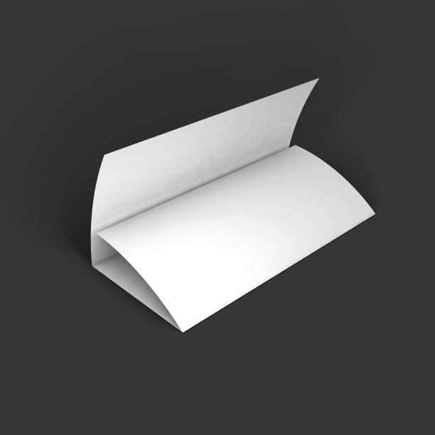 空白三层纸宣传册模型模板。图片下载