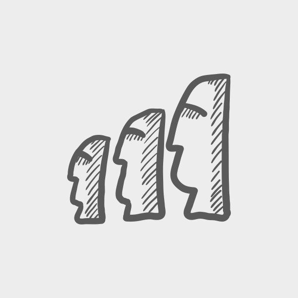 复活节岛雕像素描图标图片下载